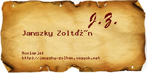 Janszky Zoltán névjegykártya