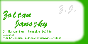 zoltan janszky business card
